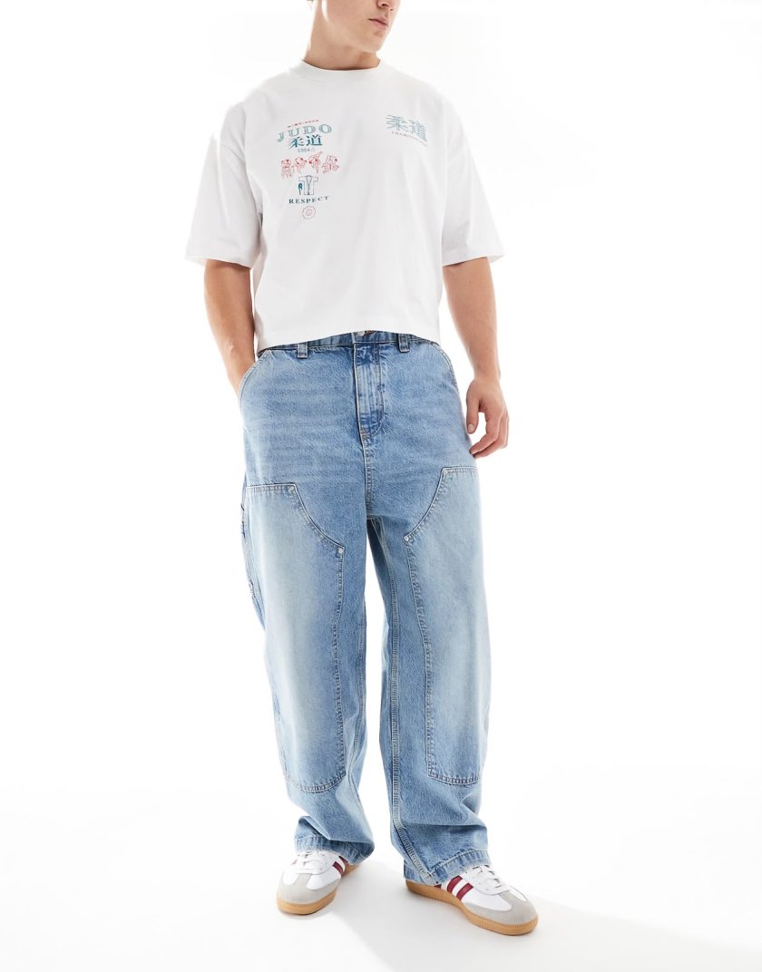 Pull&Bear Baggy pocket washed blue — BLEU