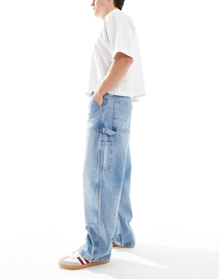 Pull&Bear Baggy pocket washed blue — BLEU