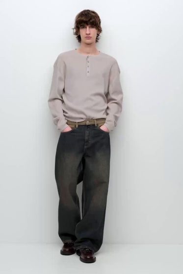 Jean Large Taille Contrastée
