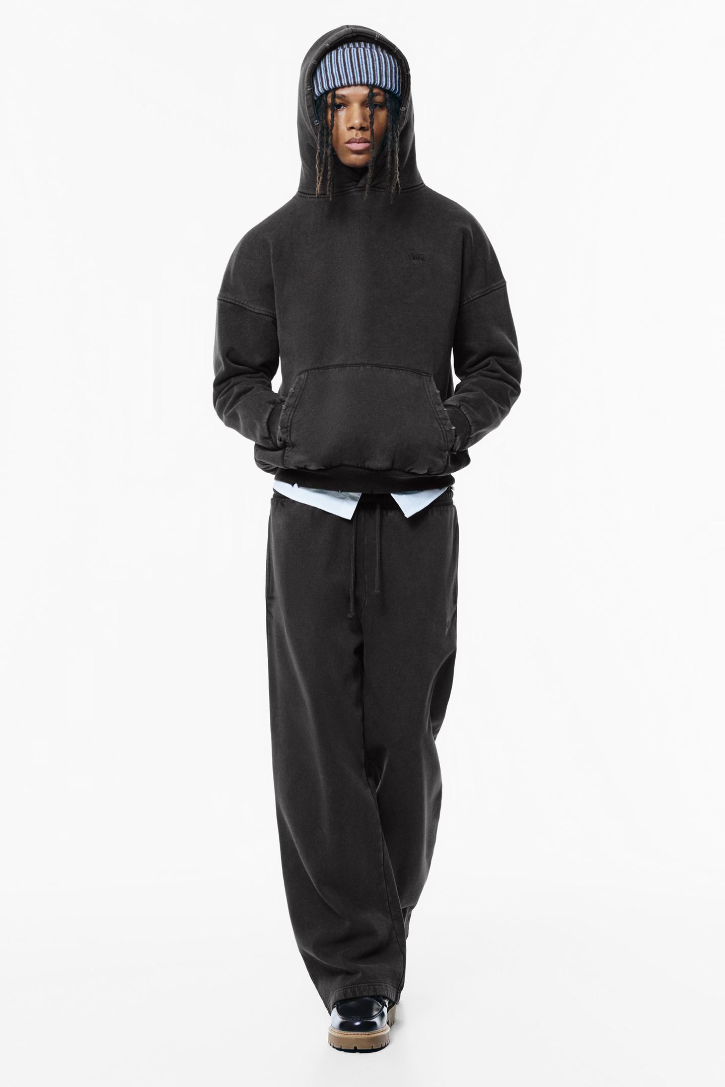 Pull&Bear Relaxed Fleece Joggers — dark grey