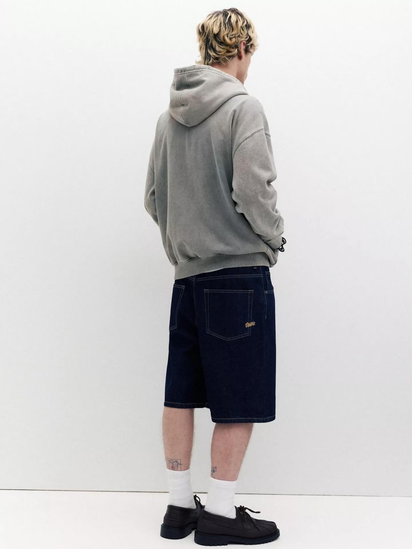 Washed Grey Graphic Hoodie — Grey