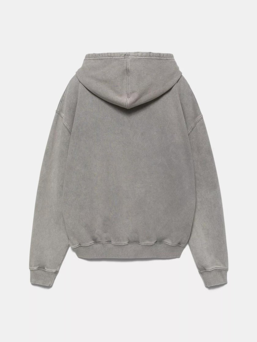 Washed Grey Graphic Hoodie — Grey