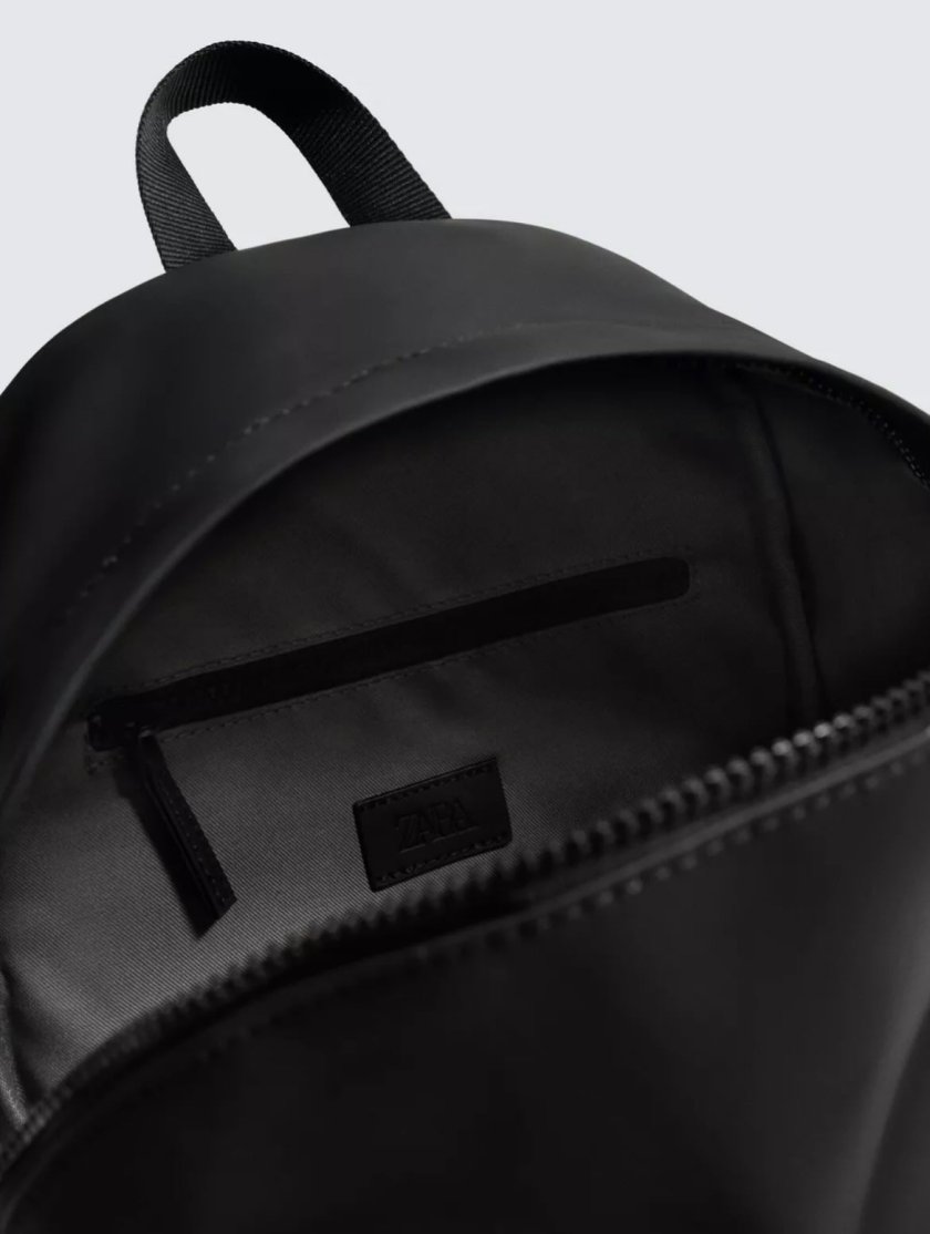Zara Minimalist Black Backpack — Black