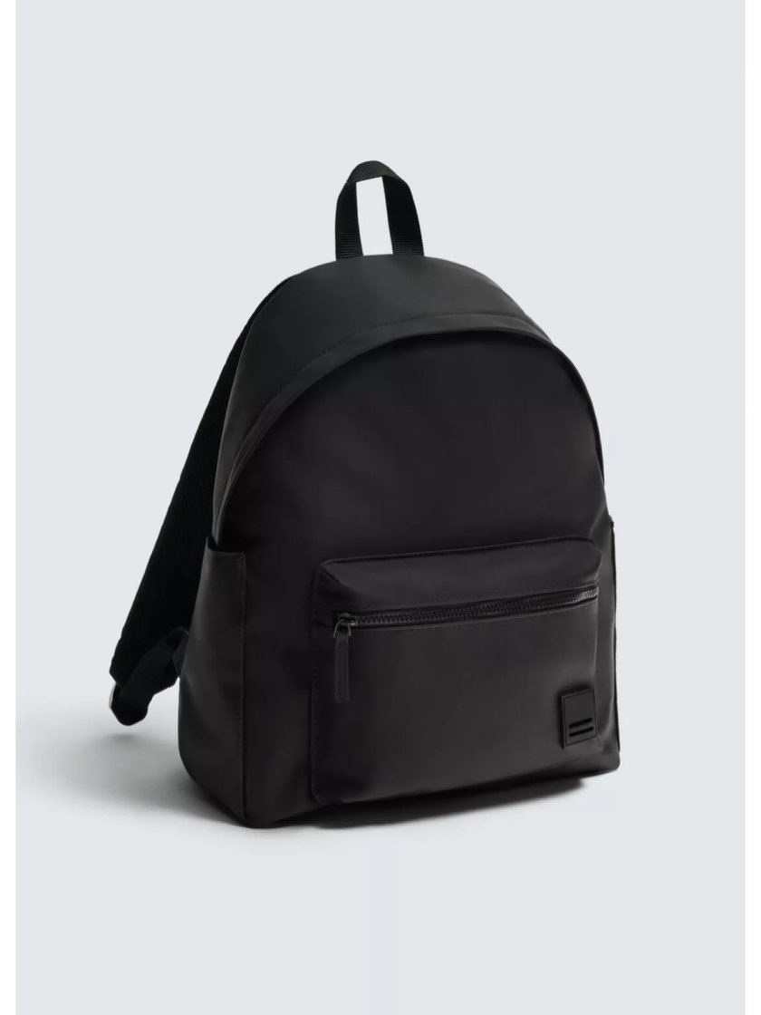 Zara Minimalist Black Backpack — Black
