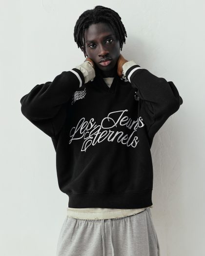 Sweatshirt Col Brodé
