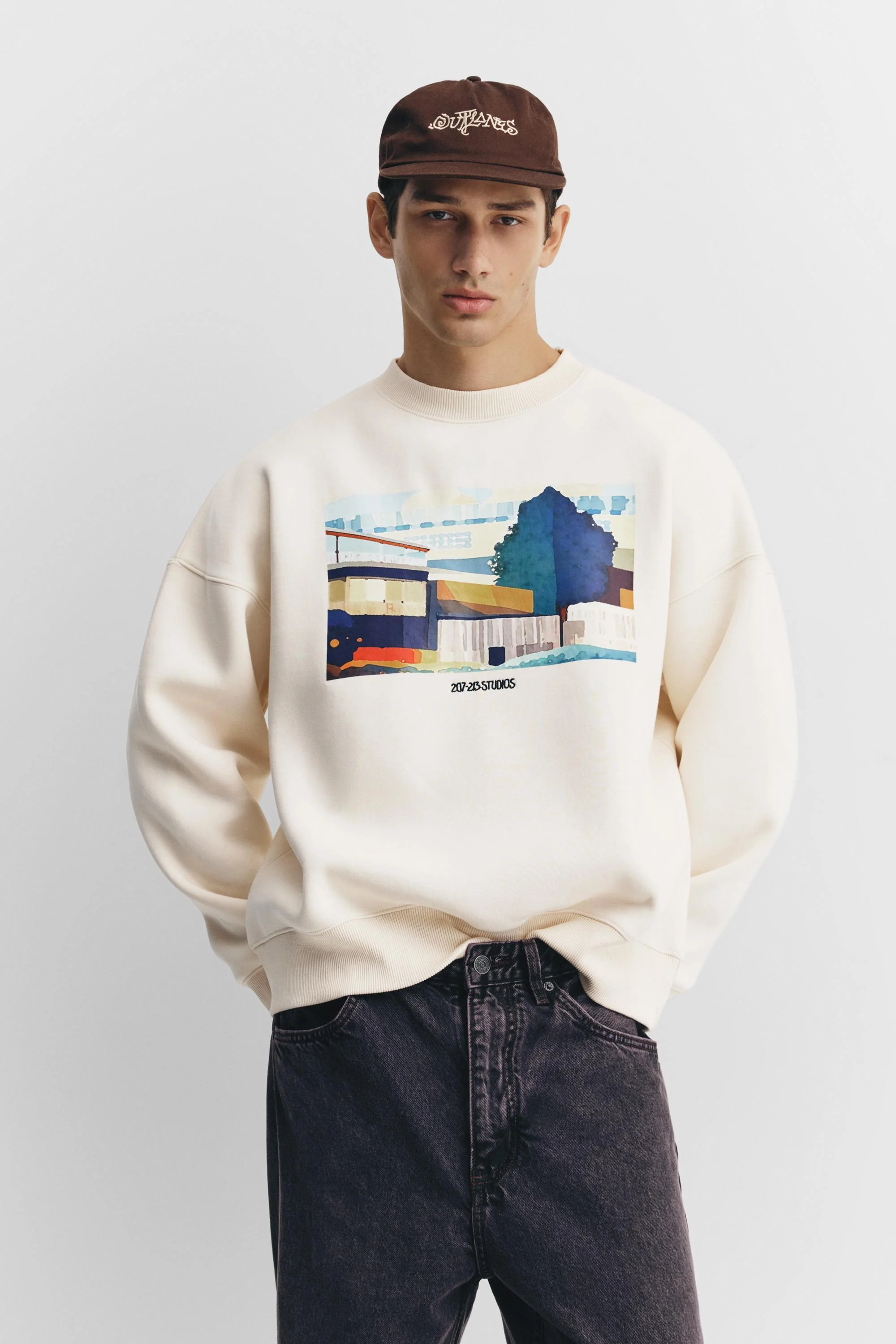 Sweat Col Rond Imprimé Graphique