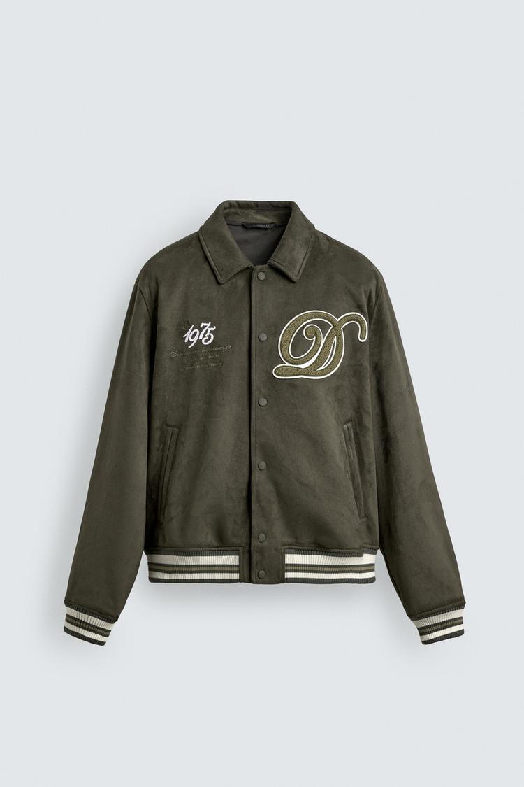 Zara Faux Suede Bomber Jacket