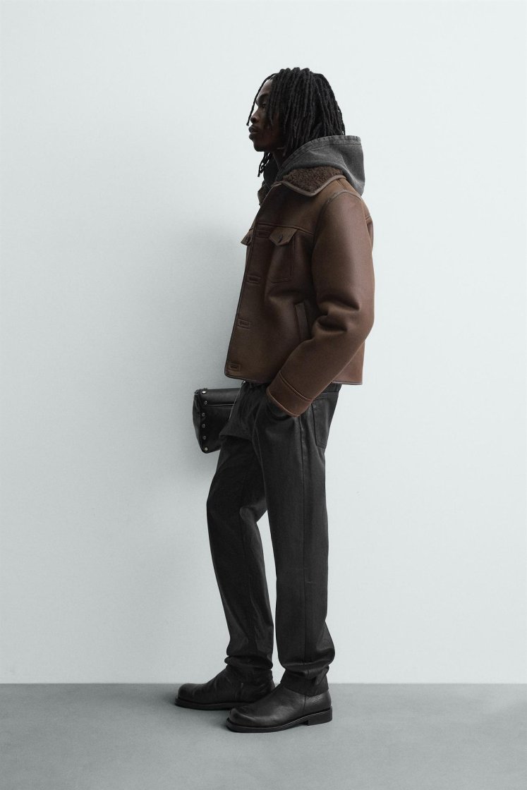 Zara JAQUETA DE POLIURETANO DUPLA FACE — Brown