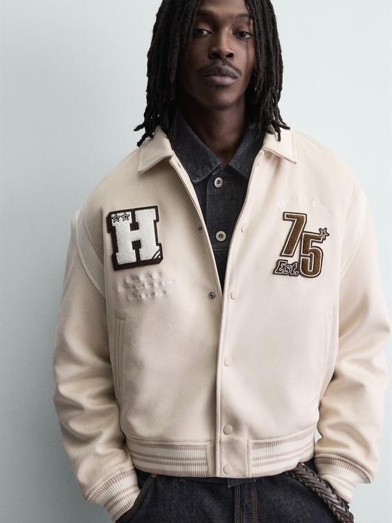 Zara Varsity Jacket with Patches