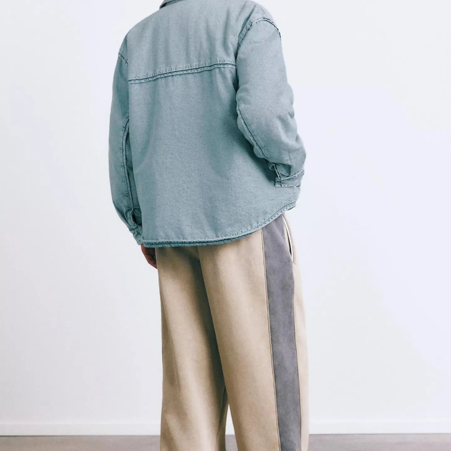 Pull&Bear Oversized Denim Overshirt — Light Blue
