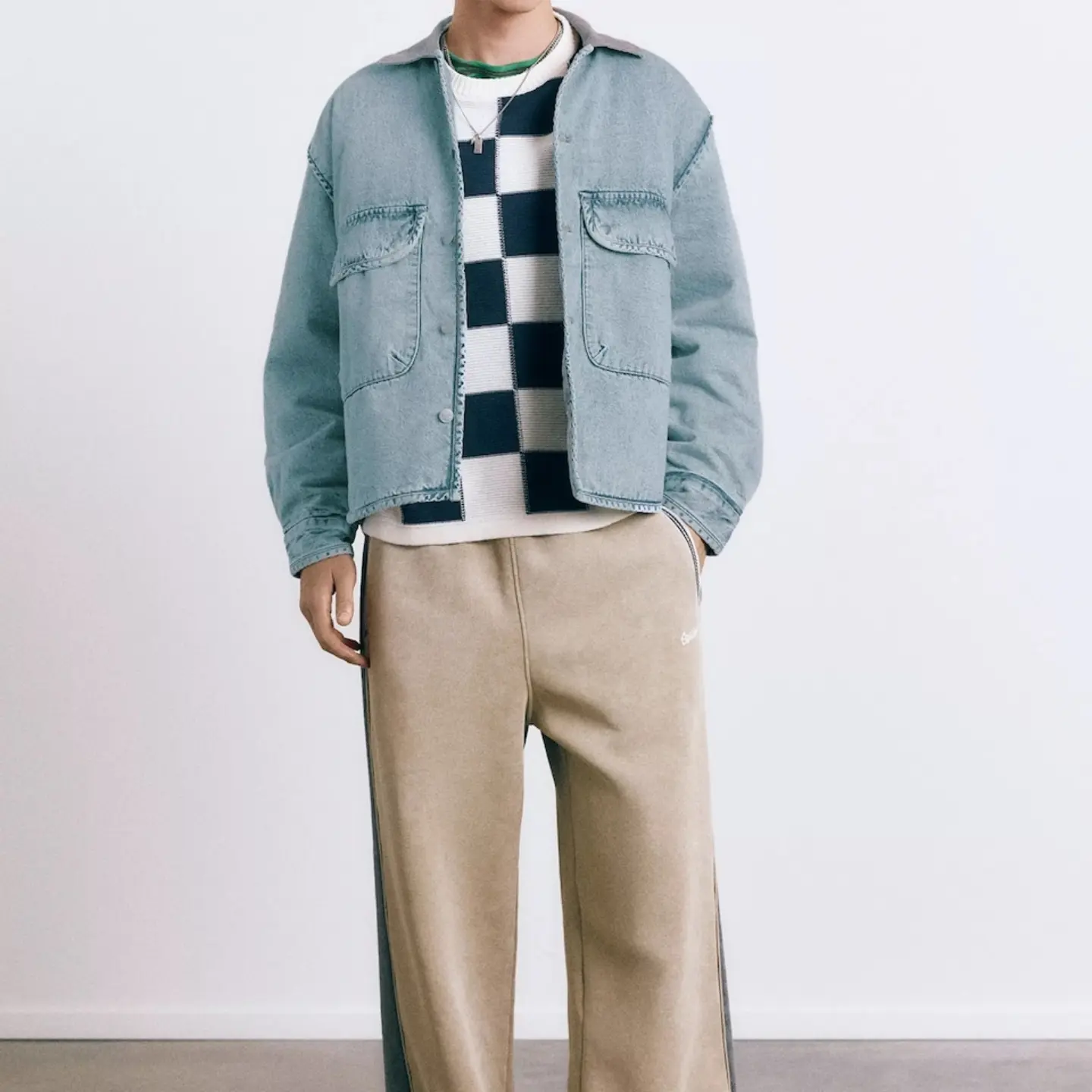 Pull&Bear Oversized Denim Overshirt — Light Blue