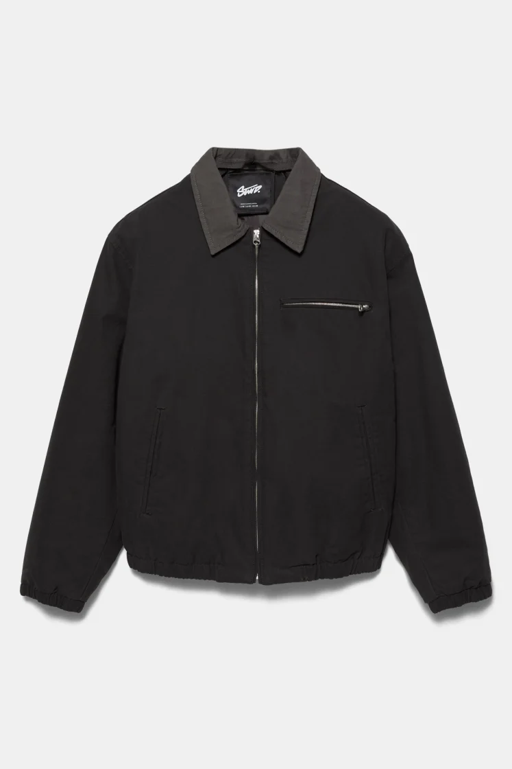 Pull&Bear Navy Worker Bomber Jacket — Black