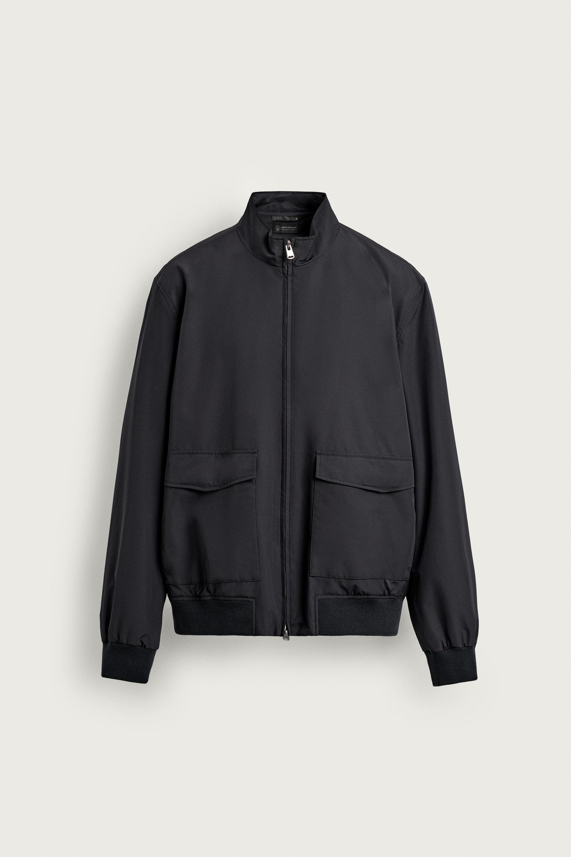 Zara Water-Repellent Tech Jacket — Navy blue