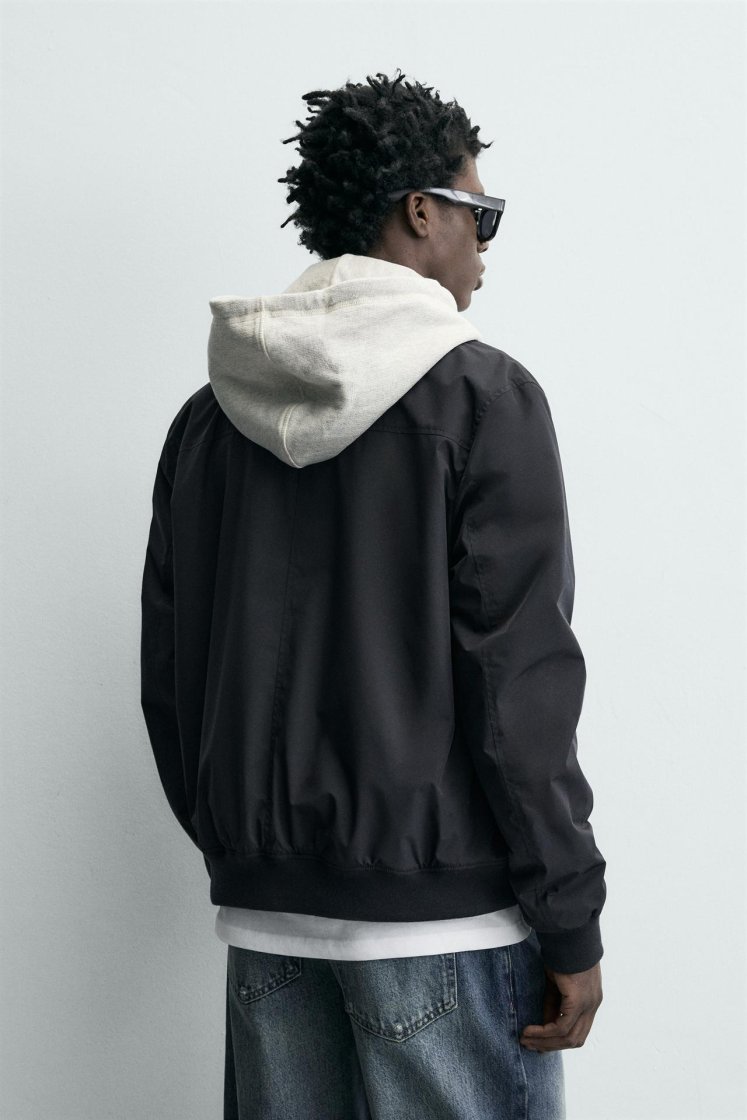 Zara Water-Repellent Tech Jacket — Navy blue