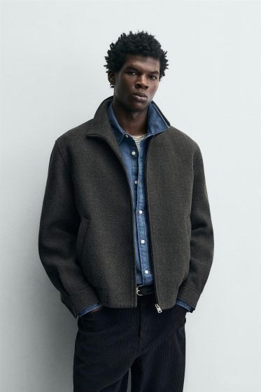 Veste Zippée Effet Laine