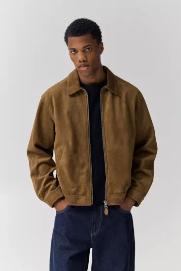 Veste Zippée Fausse Daim