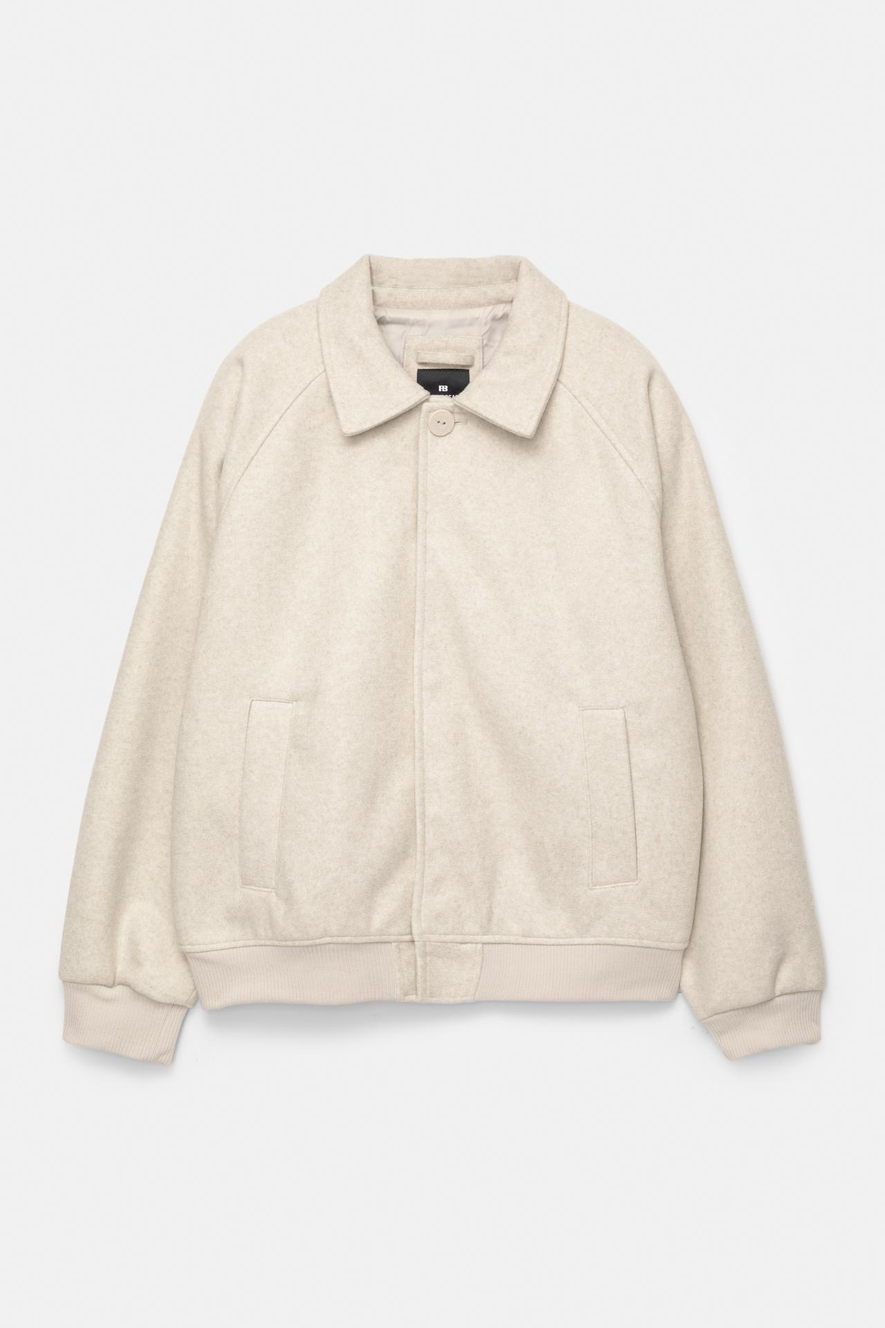 Pull&Bear Aviator Bomber Jacket — Off White