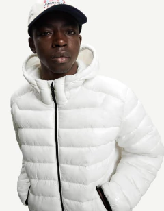 Bershka Lightweight Hooded Puffer — White