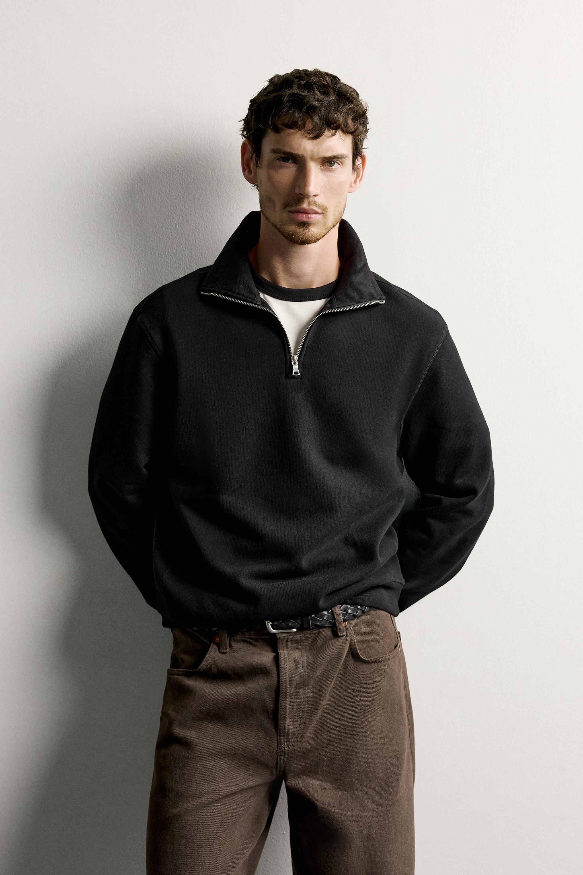 Sweat Col Zippé Coton