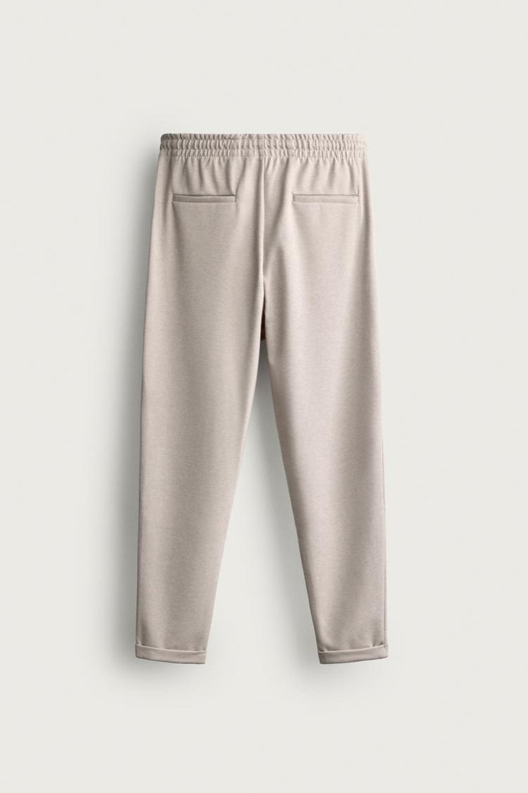 Zara Regular Fit Easy-Care Trousers — Marron clair