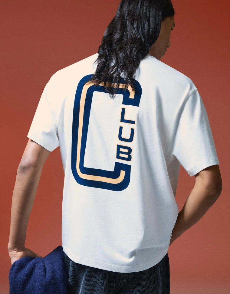 Tee Bershka Imprimé Off-White