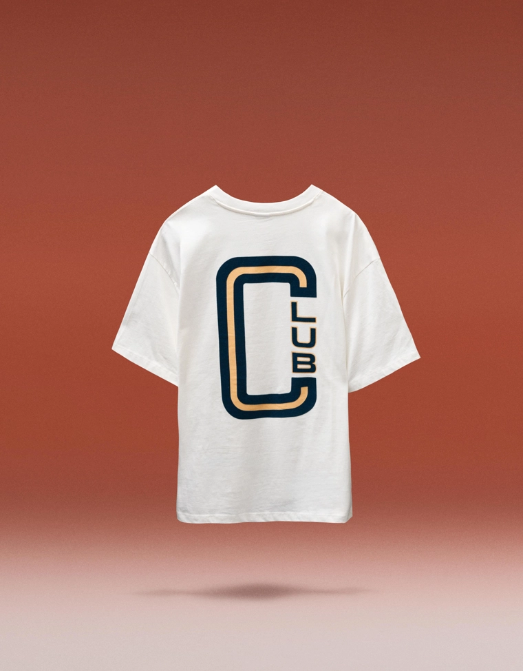 Bershka Bershka Off-White Print Tee — Off White