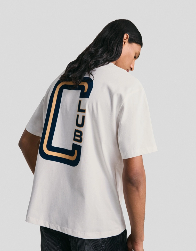 Bershka Bershka Off-White Print Tee — Off White