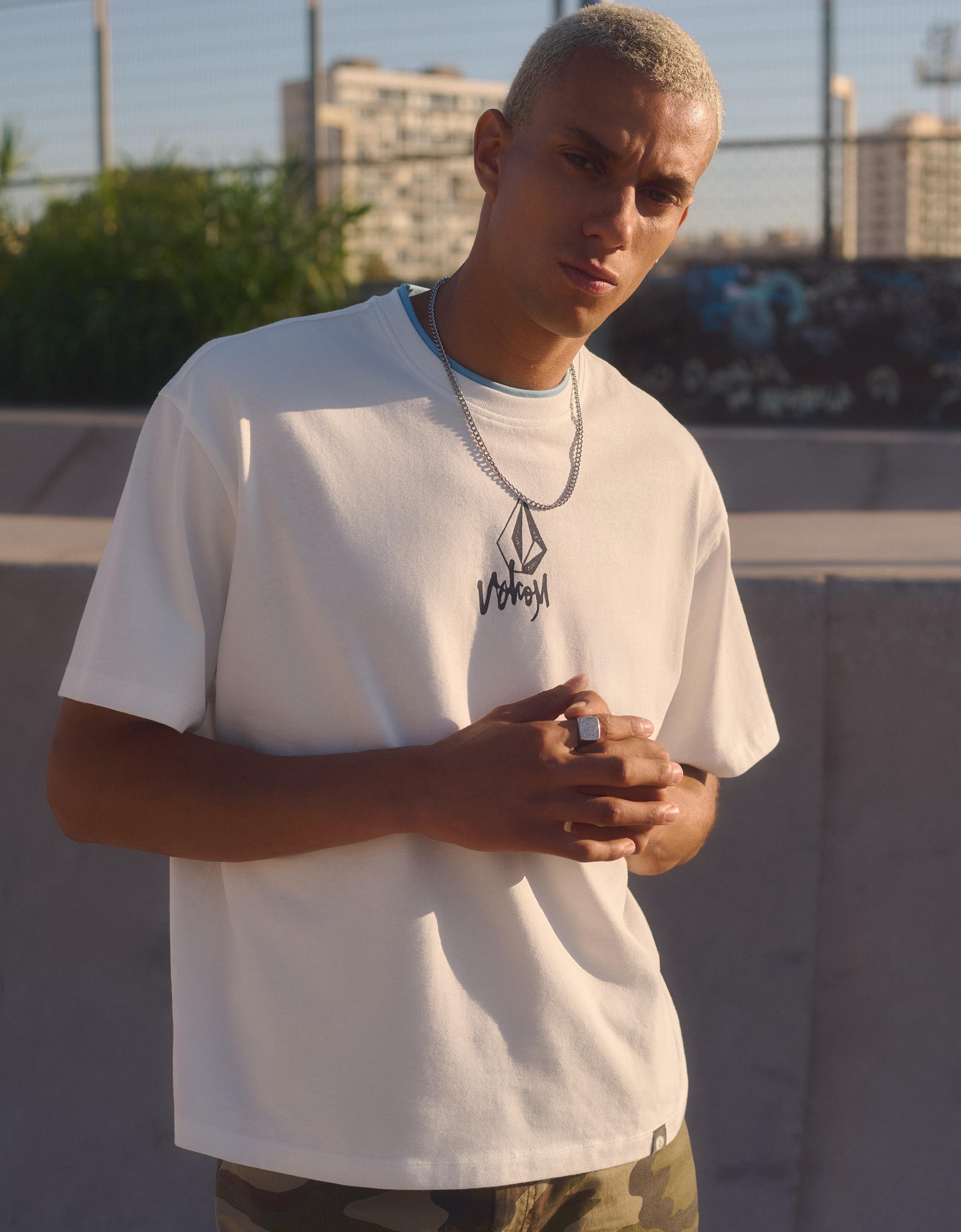 Bershka VOLCOM relaxed fit T-shirt — White