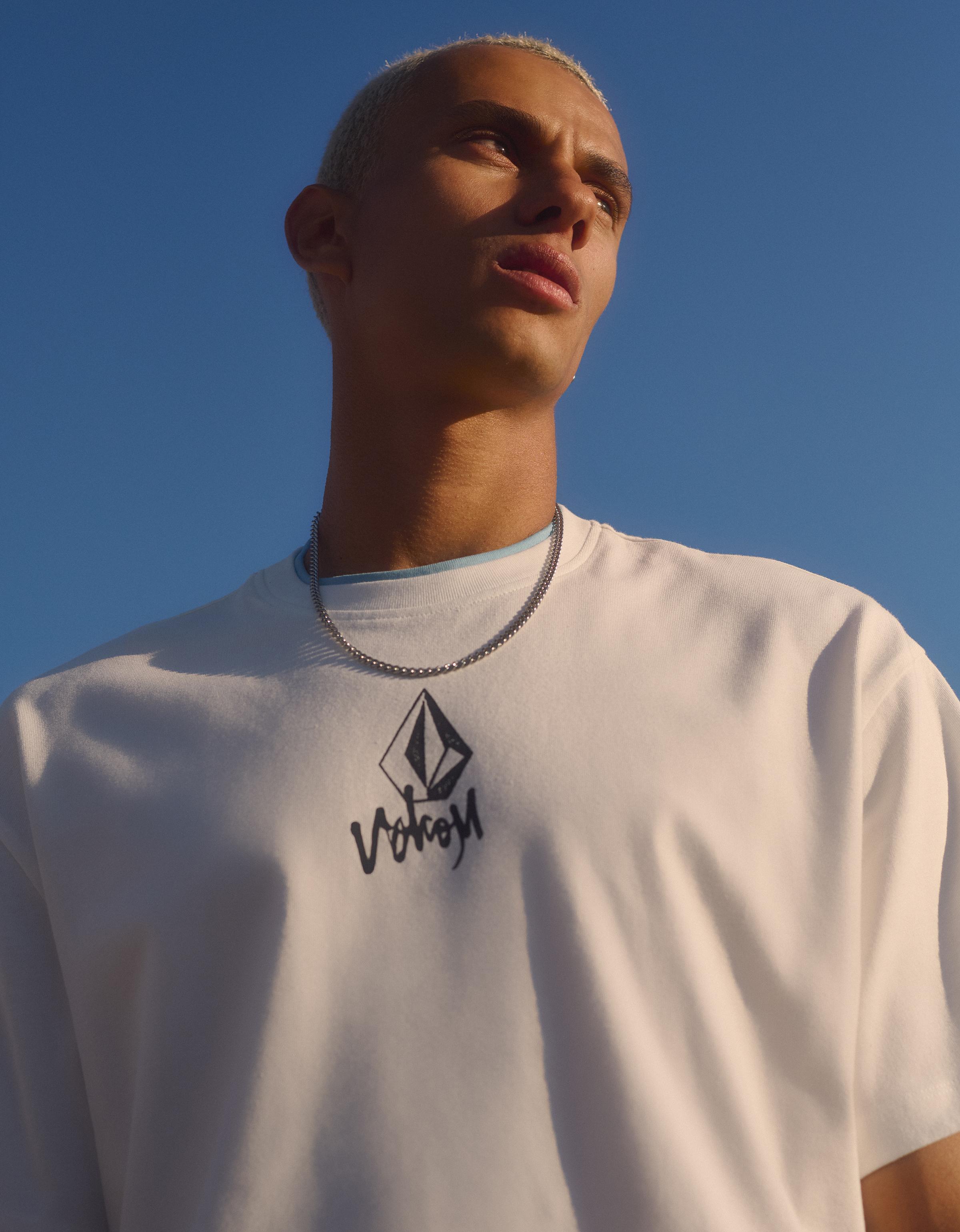 Bershka VOLCOM relaxed fit T-shirt — White