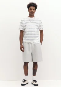 Pull&Bear JOIN LIFE BASIC T-SHIRT - Basic T-shirt - mottled blue — mottled blue