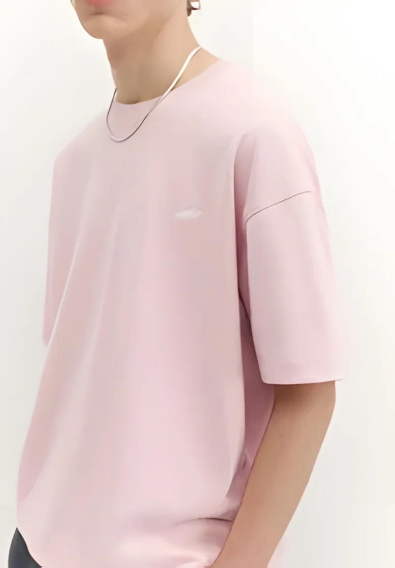Pull&Bear Logo Pink Basic T-Shirt — pink