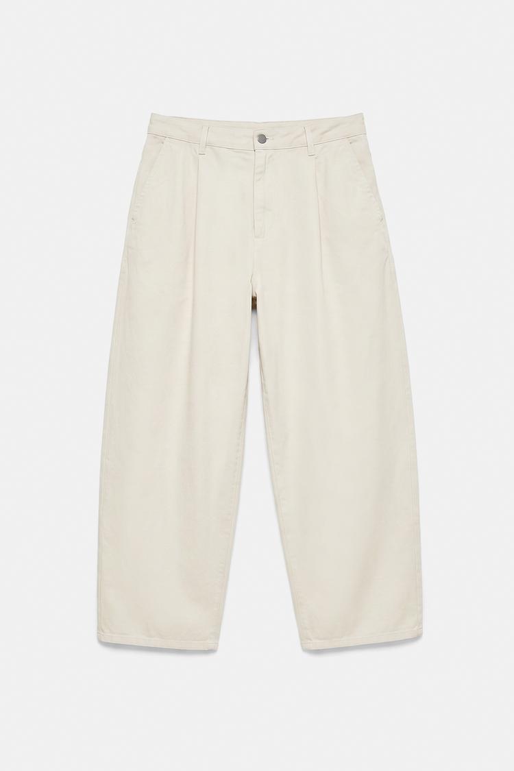 Relaxed Baggy Cotton Chino — beige