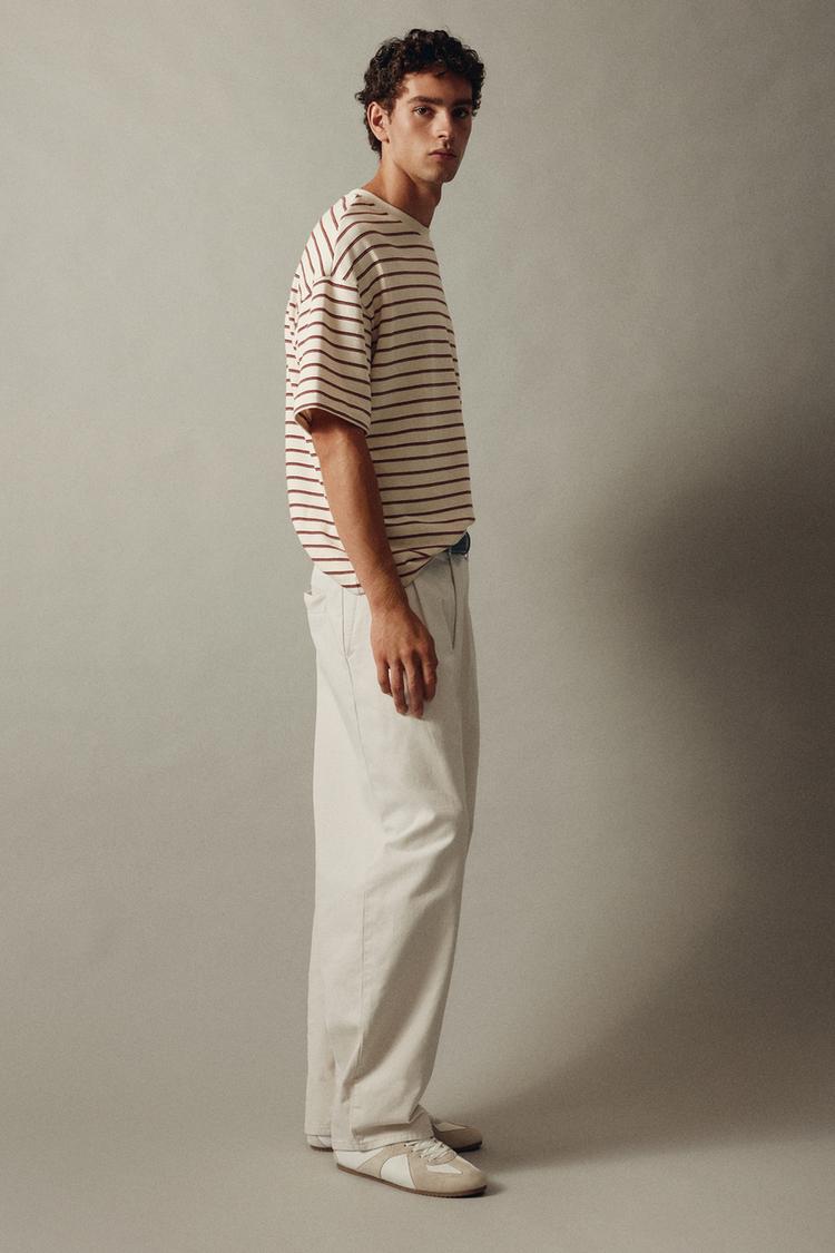 Relaxed Baggy Cotton Chino — beige