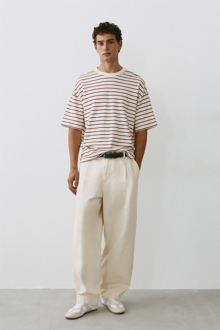 Relaxed Baggy Cotton Chino — beige