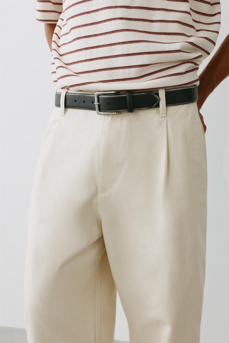 Relaxed Baggy Cotton Chino — beige