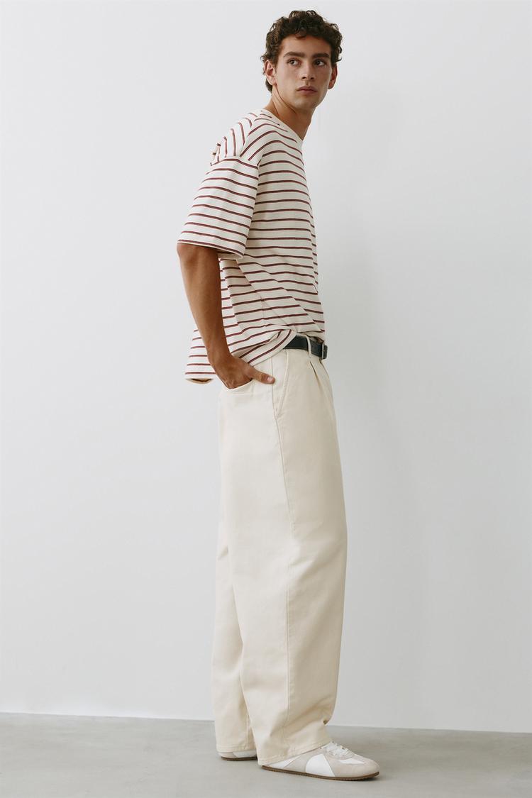 Relaxed Baggy Cotton Chino — beige