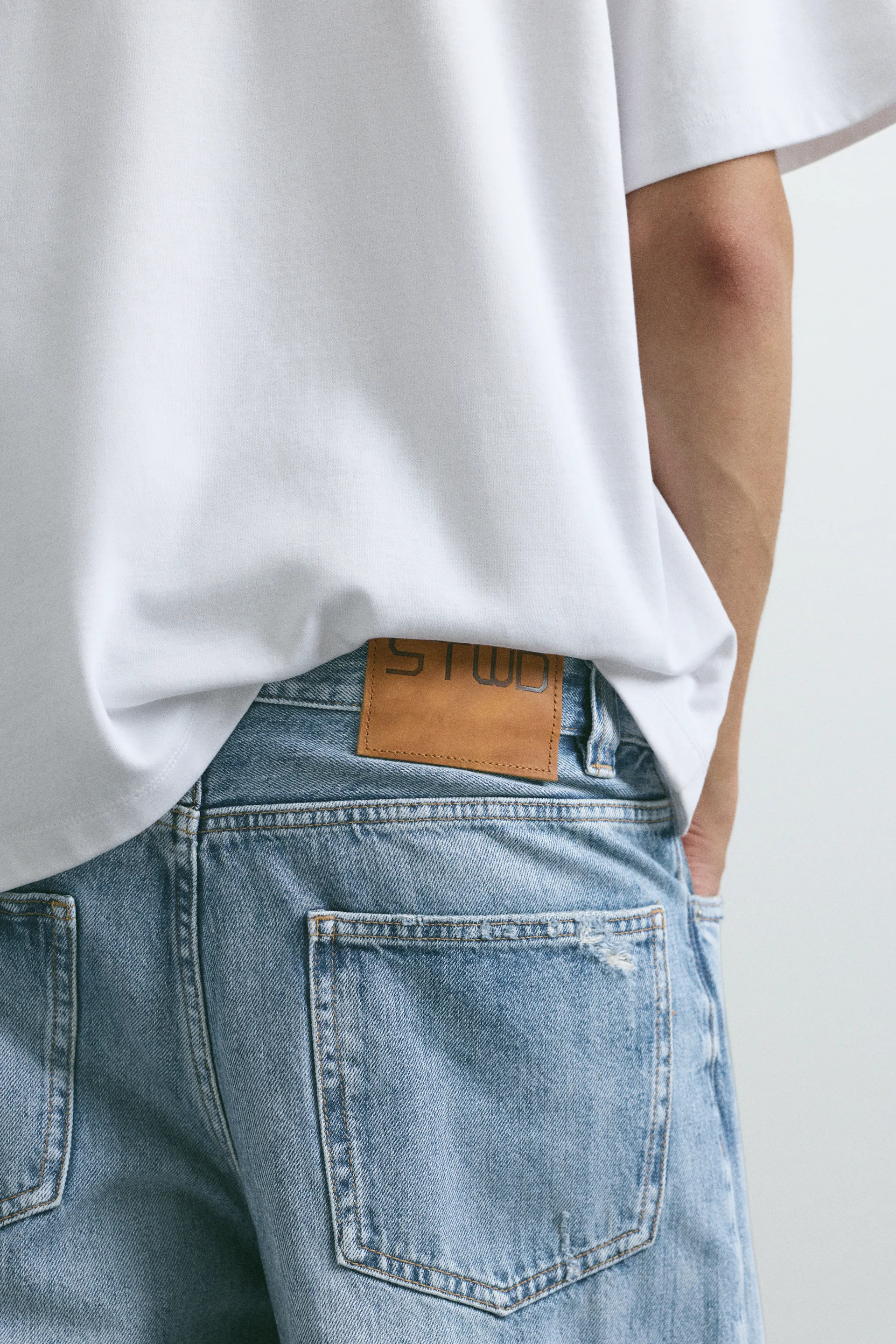 Straight Ripped Jeans — Bleu moyen