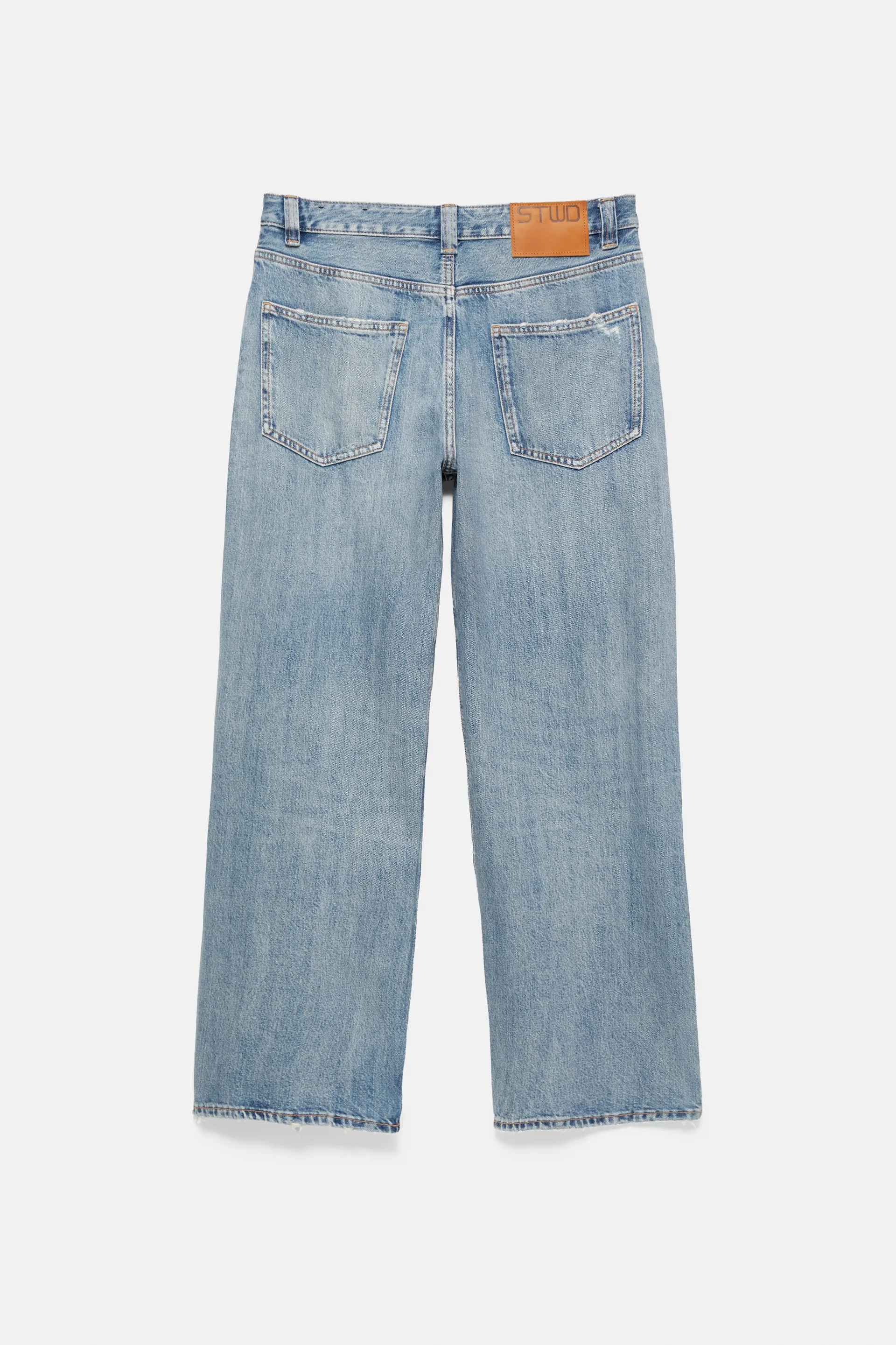 Straight Ripped Jeans — Bleu moyen