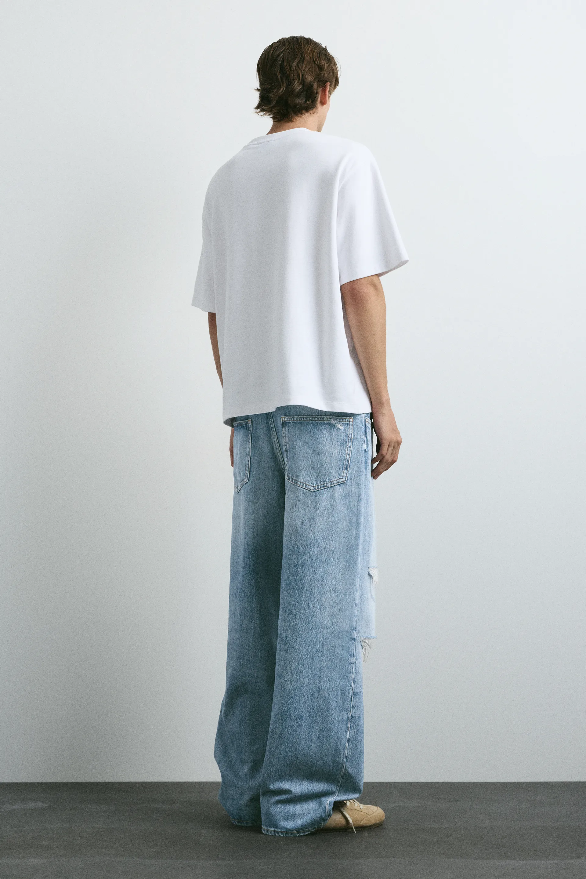 Straight Ripped Jeans — Bleu moyen