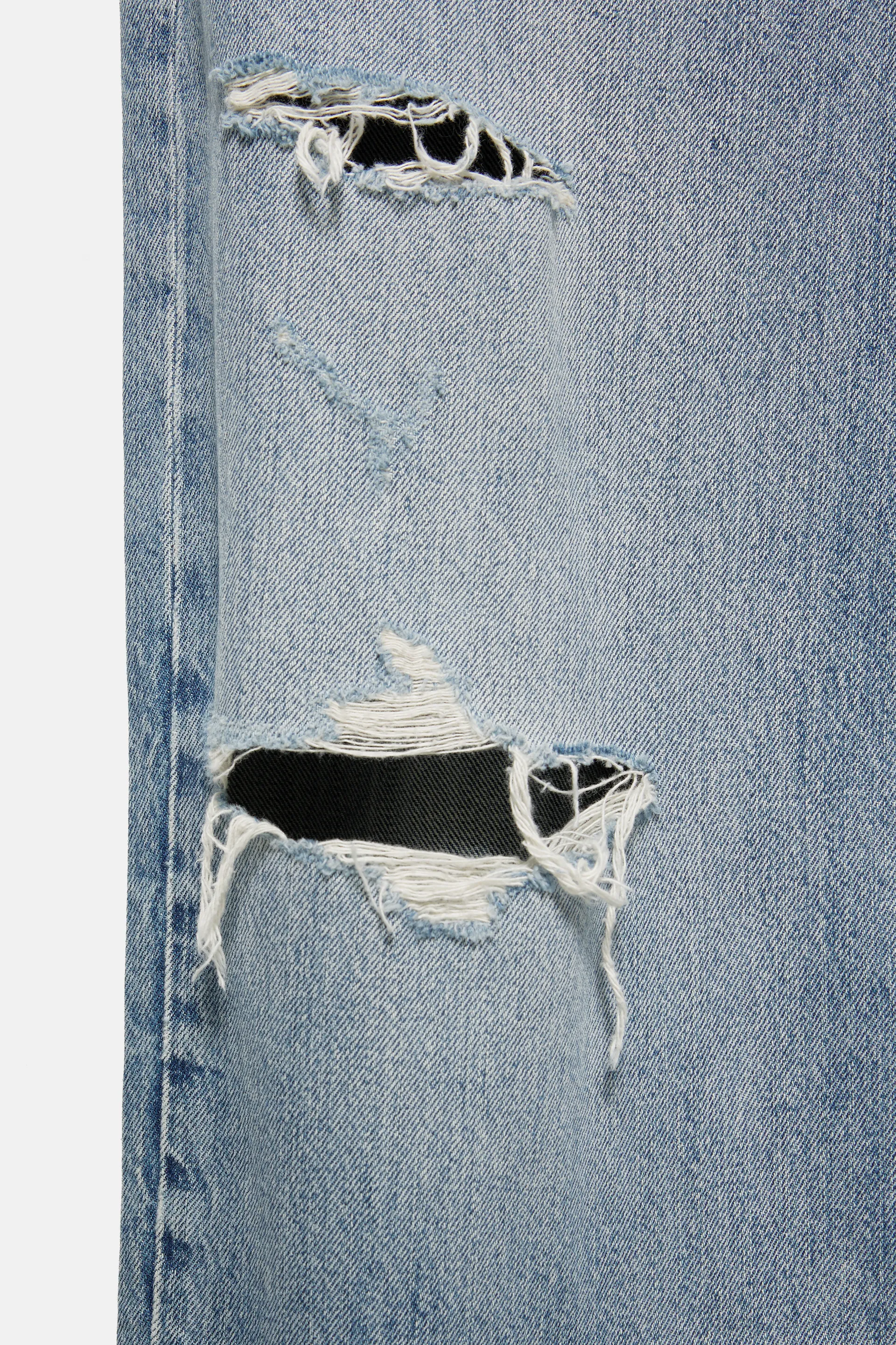 Straight Ripped Jeans — Bleu moyen