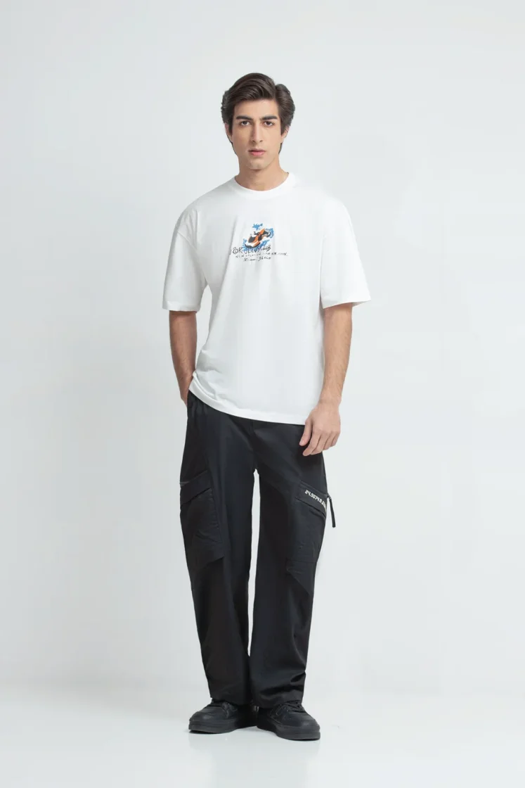 Jetski Graphic Oversize T-Shirt — White
