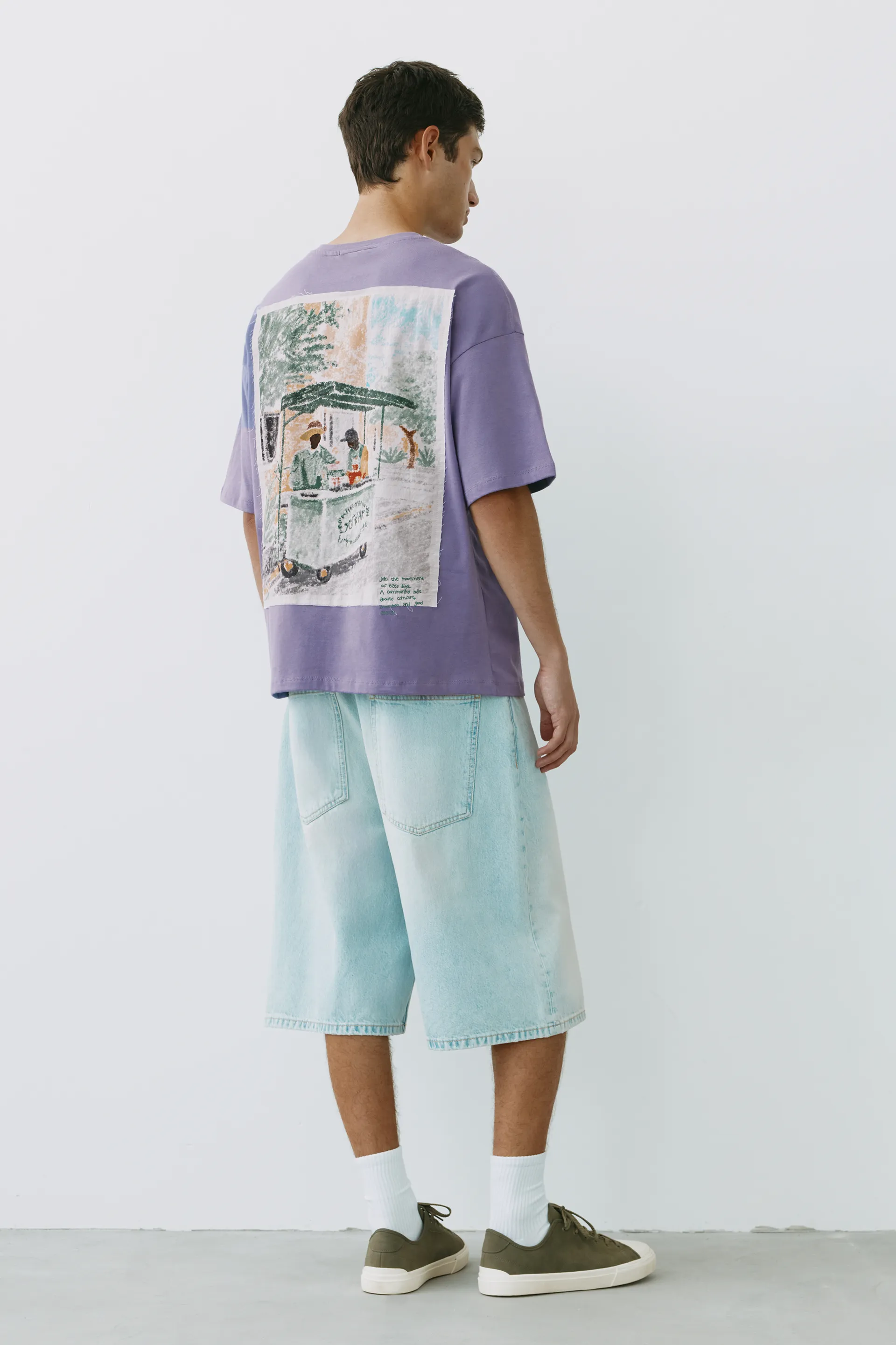 T-shirt relaxed fit imprimé — Violet