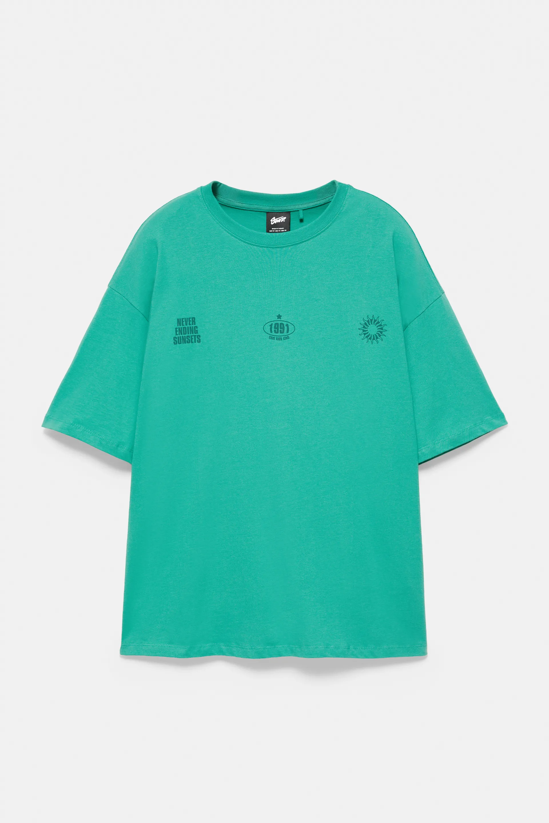 T-shirt STWD motif soleil — Turquoise