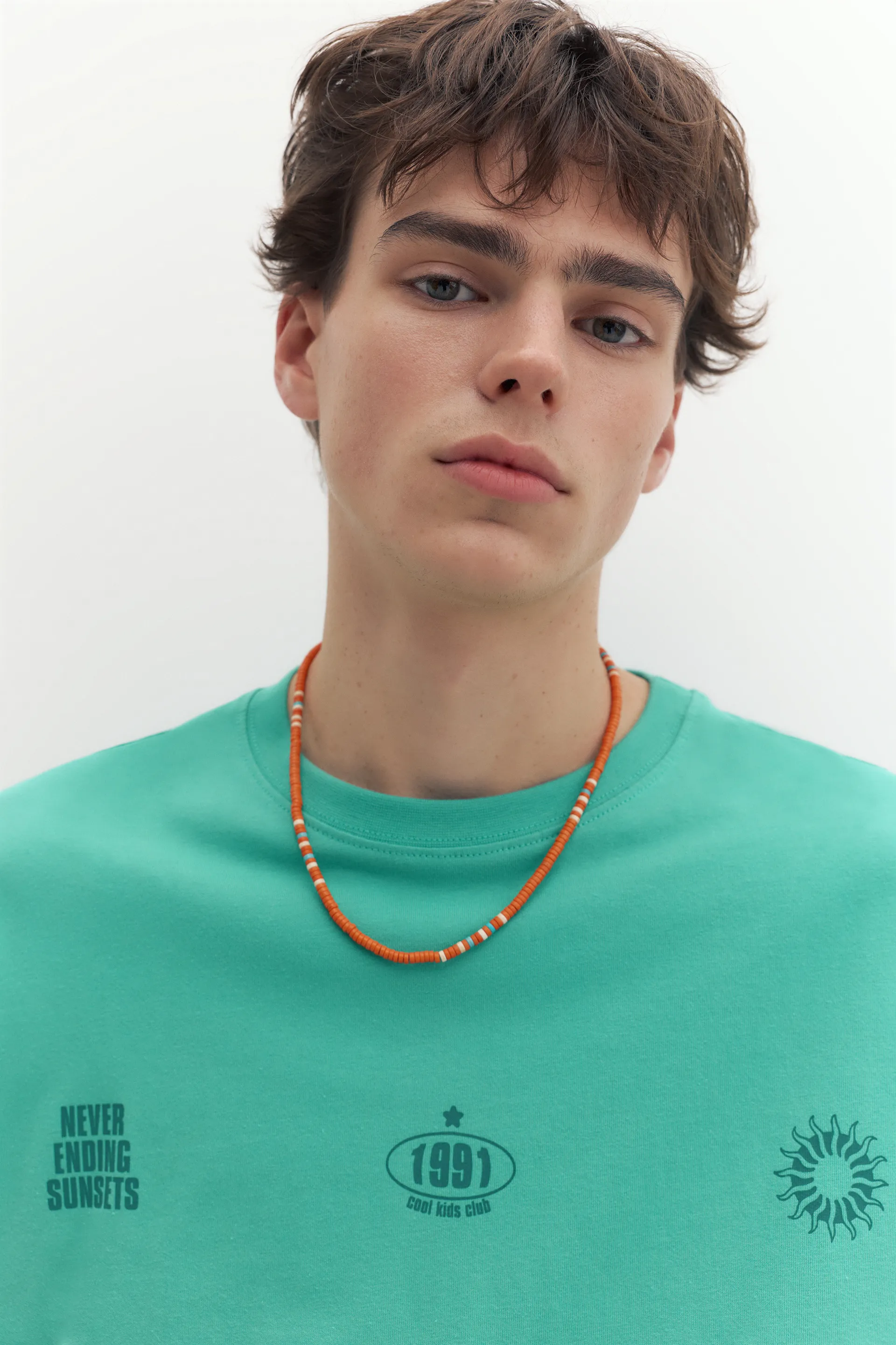 T-shirt STWD motif soleil — Turquoise