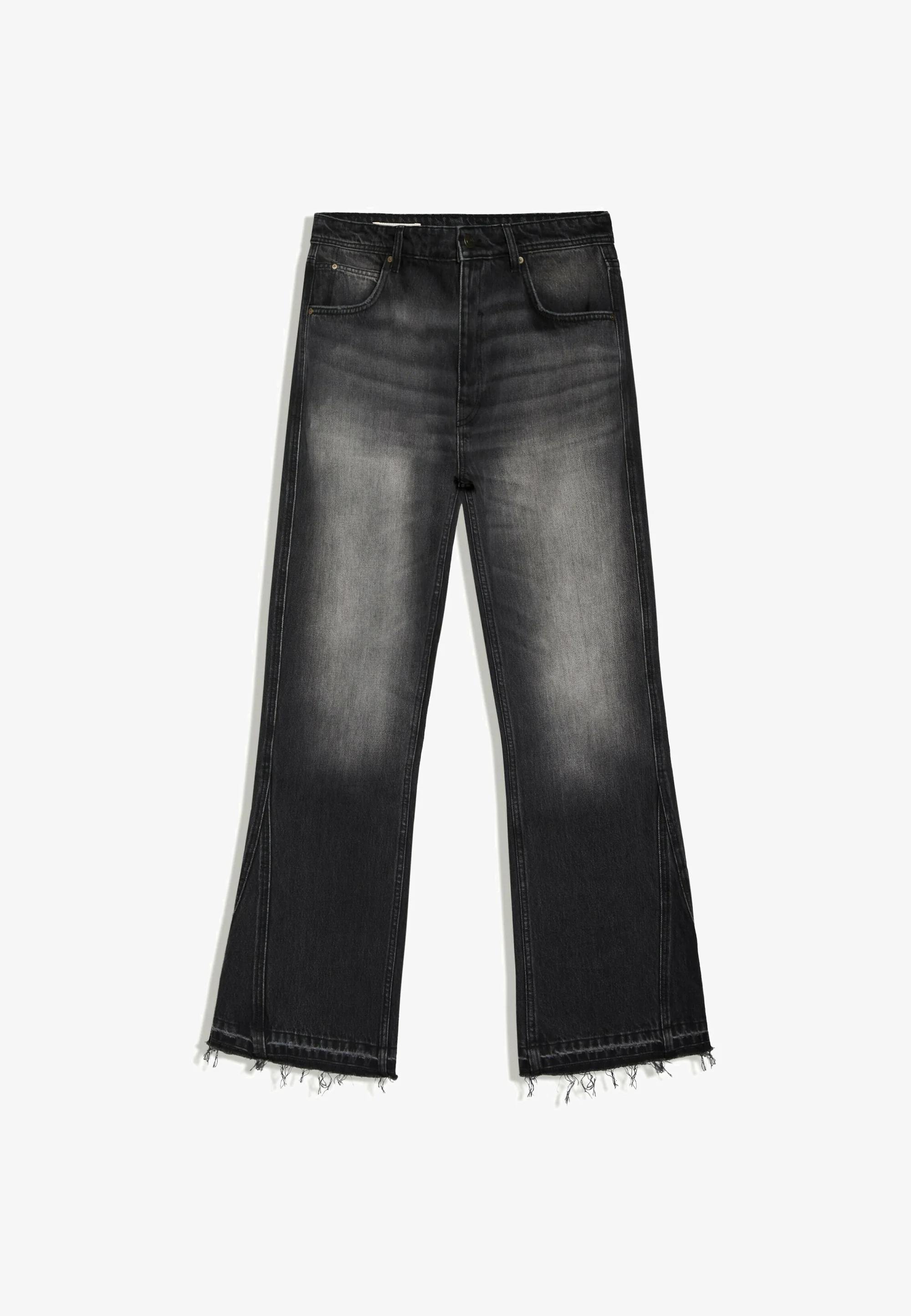 Washed Black Flared Jeans — Black