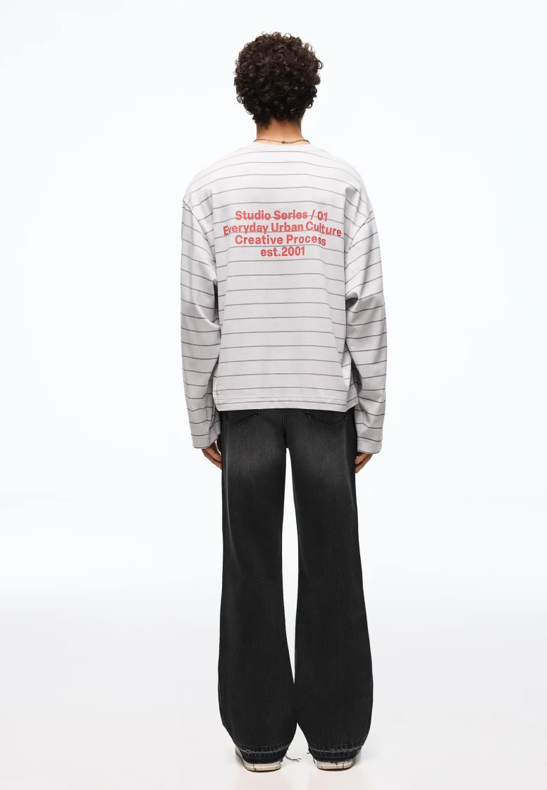 Washed Black Flared Jeans — Black