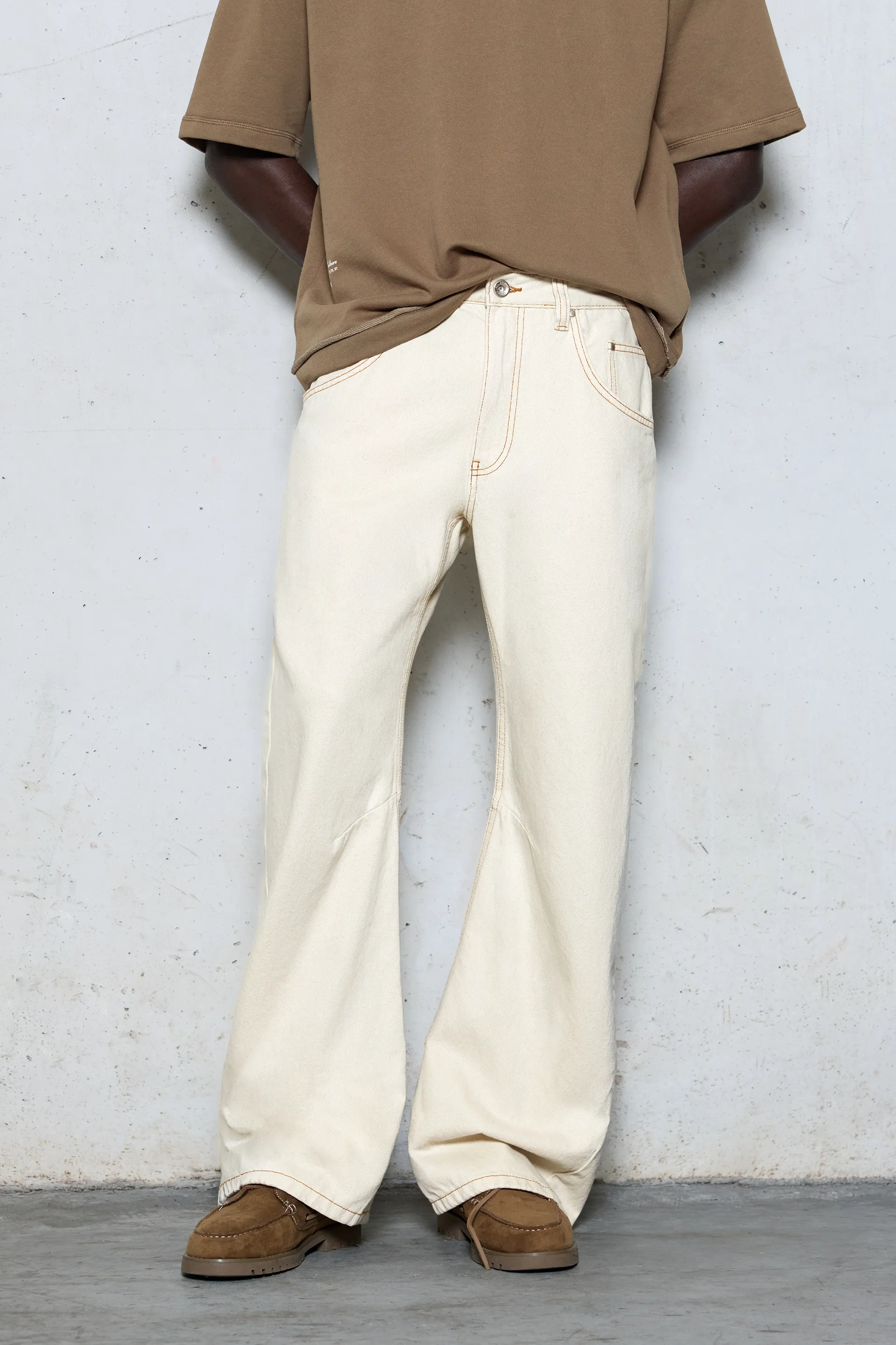 Cotton Worker Trousers — Ecru