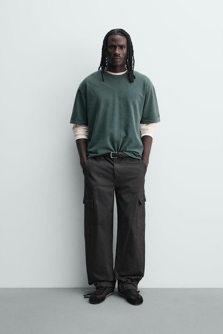 Zara Essential Cotton Crew Tee — Teal
