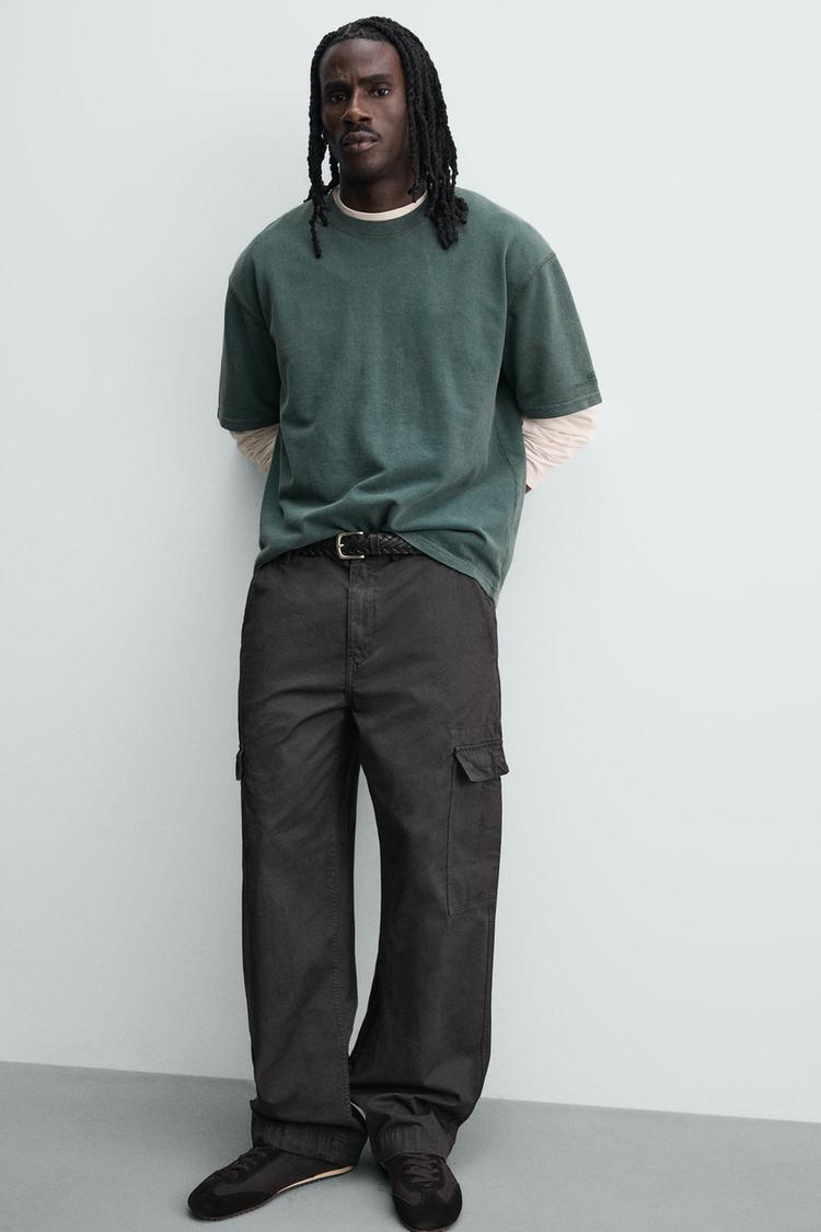 Zara Essential Cotton Crew Tee — Teal