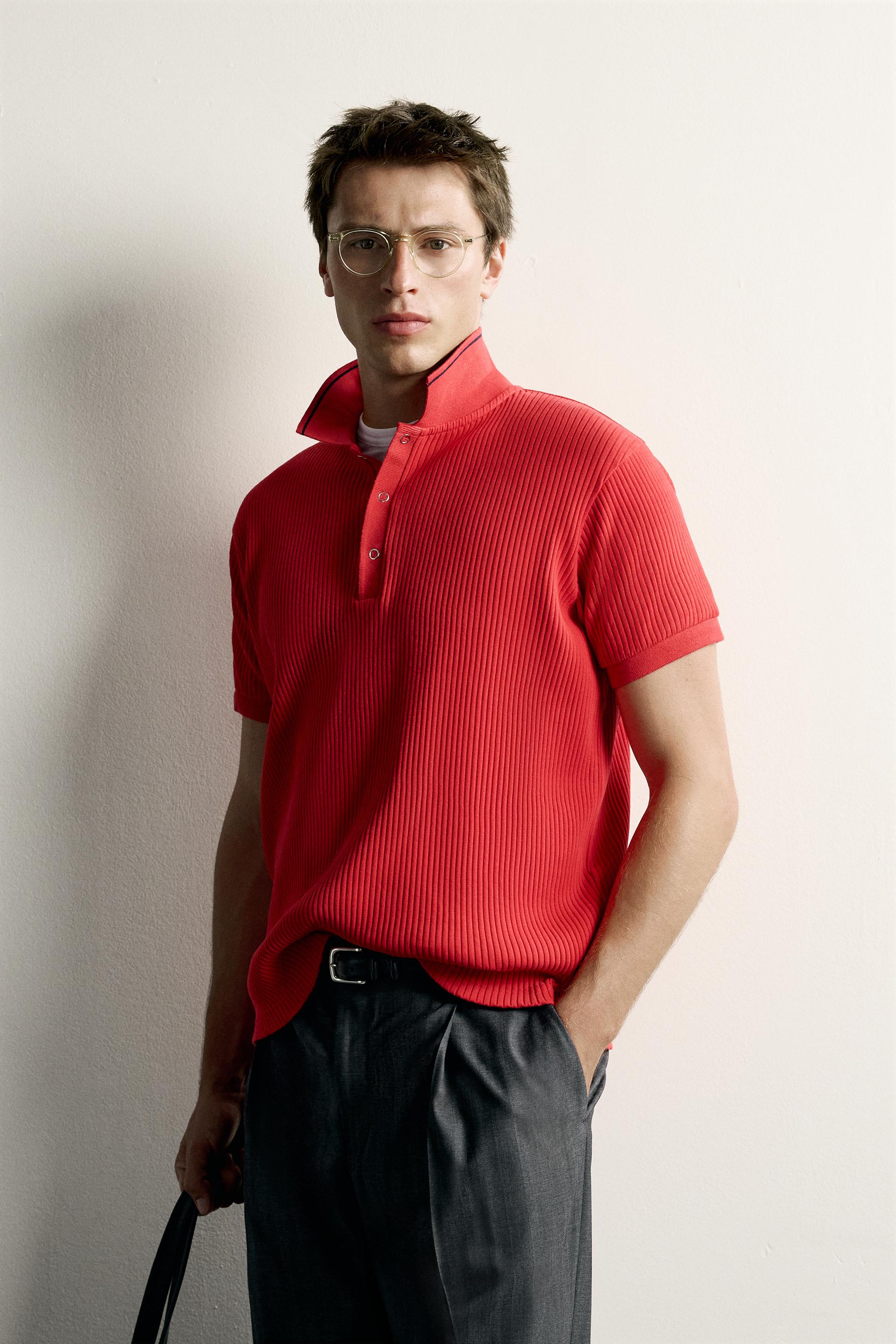 Zara POLO REGULAR FIT RÉTRO — Rouge4092/401/600